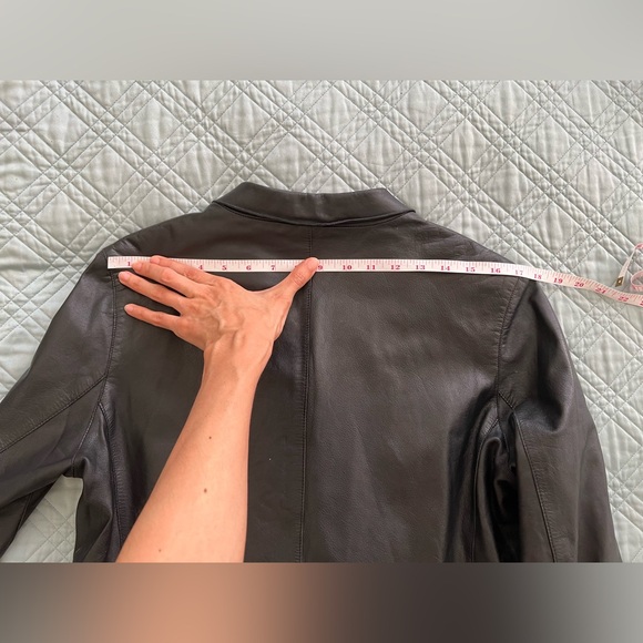 Vintage Gap Y2K 90s Genuine Leather Black Blazer Medium - Picture 8 of 9